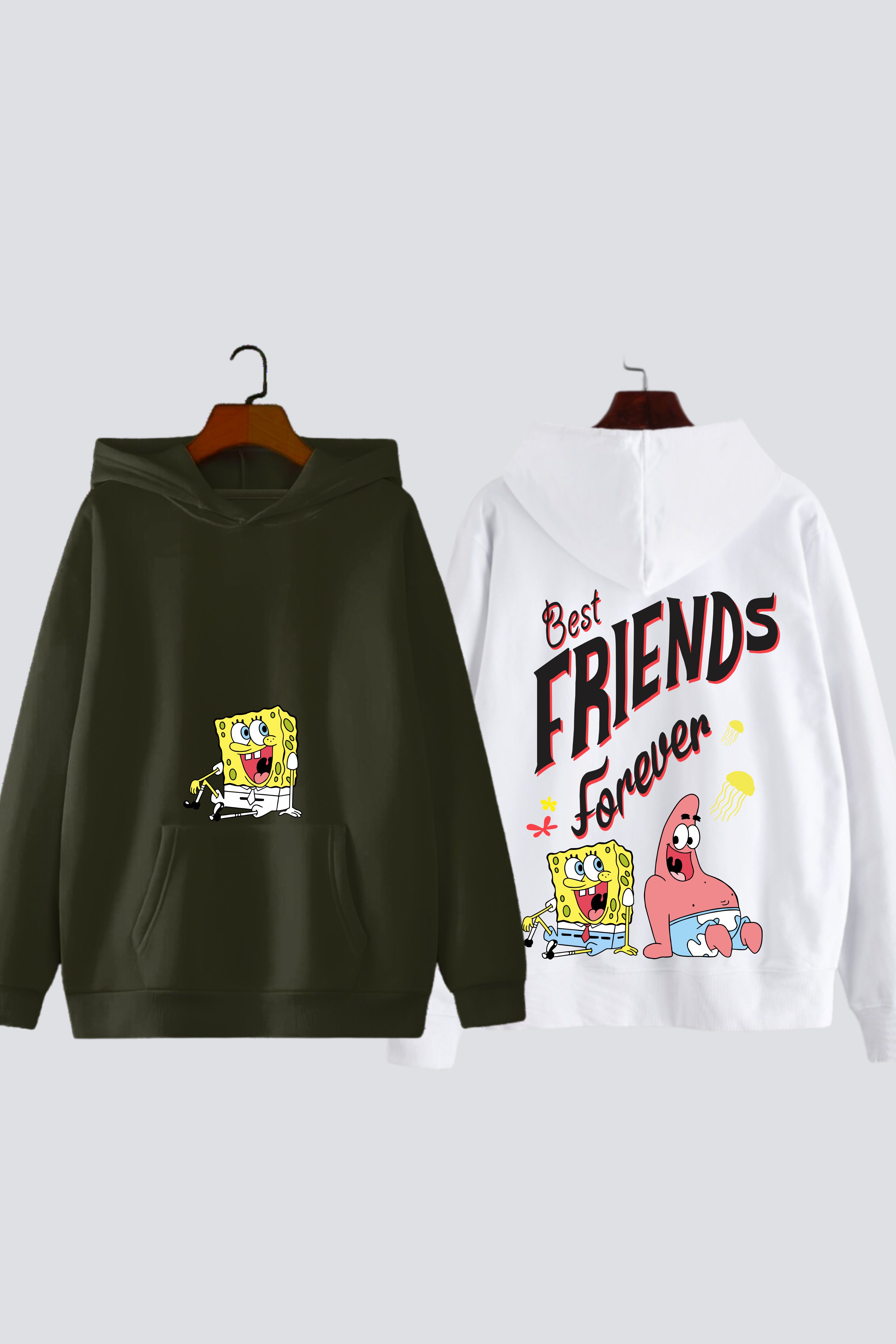 Forever Friends: Oversized Drop-Shoulder SpongeBob Hoodies - Pack of 2