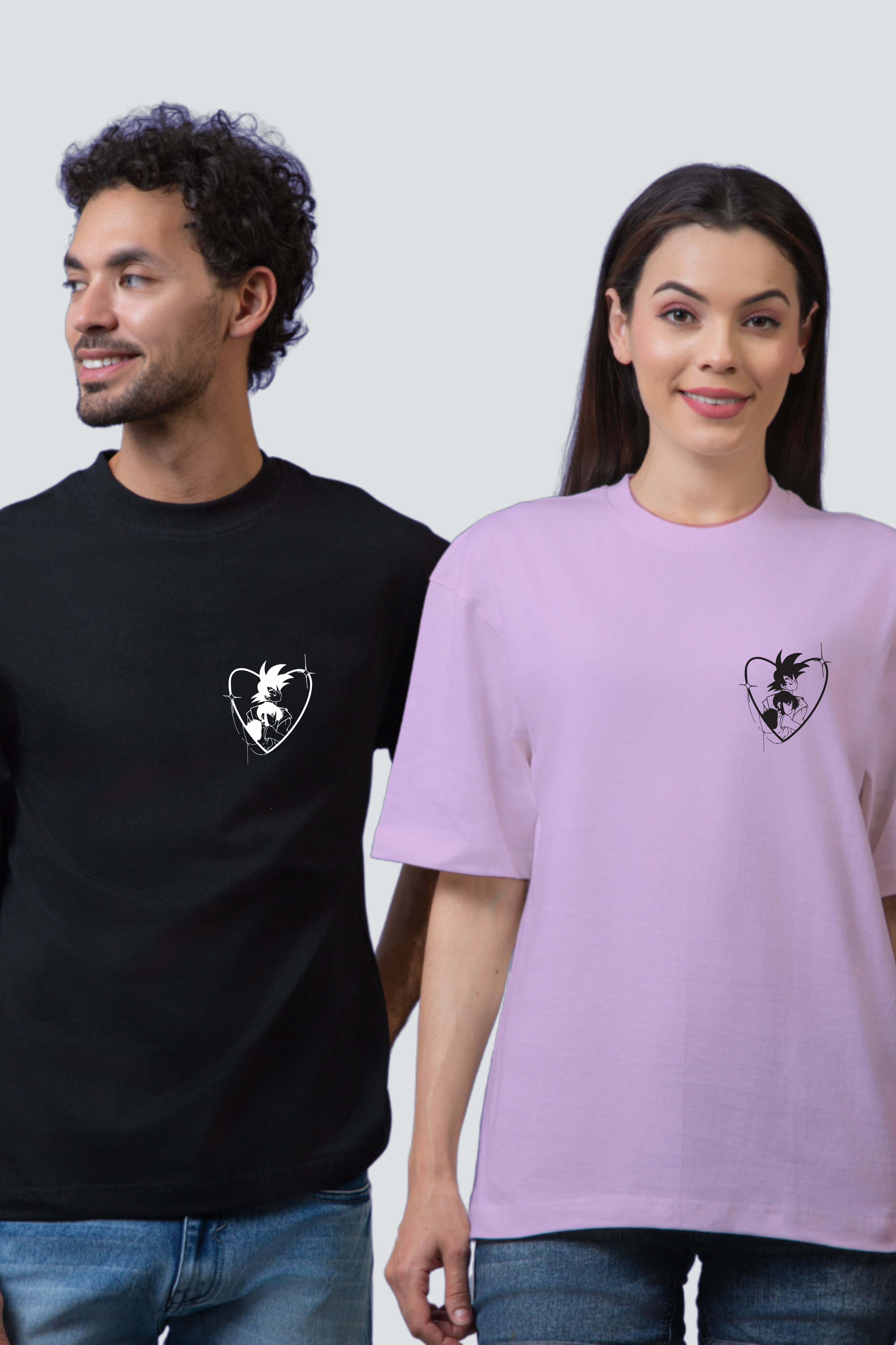 Goku and Chi-Chi Edition Oversized Couple Tees - Pack of 2