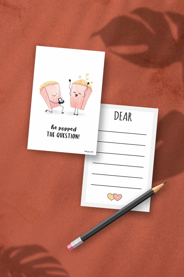 He Popped The Question Greeting Card