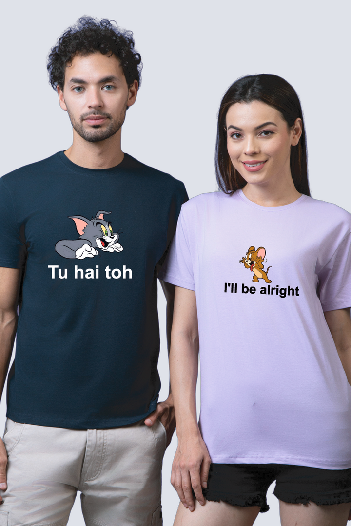 Classic Chase - Inspired by Tom & Jerry Couple Unisex Tees - Pack of 2