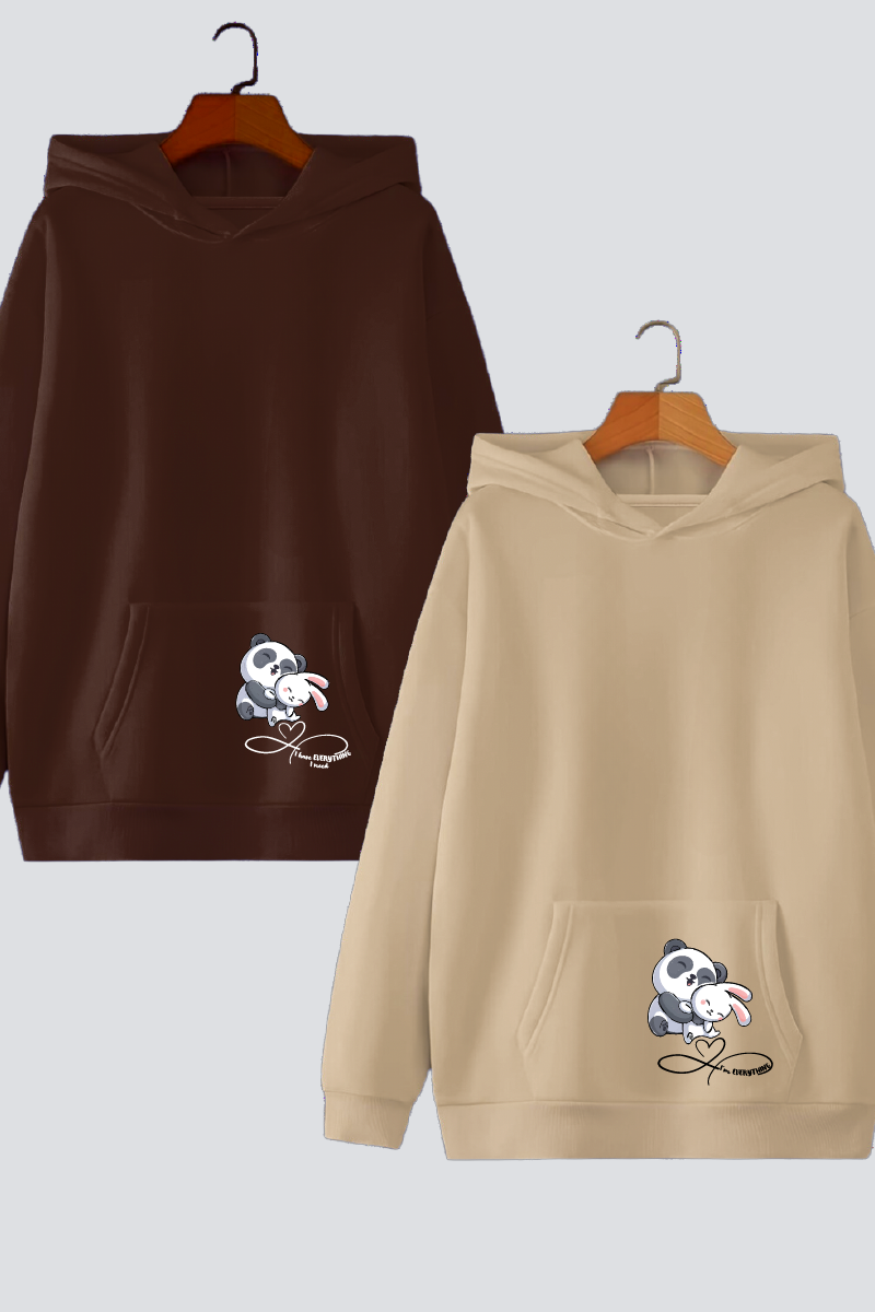Cuddles & Hugs Couple Hoodies — Pack of 2