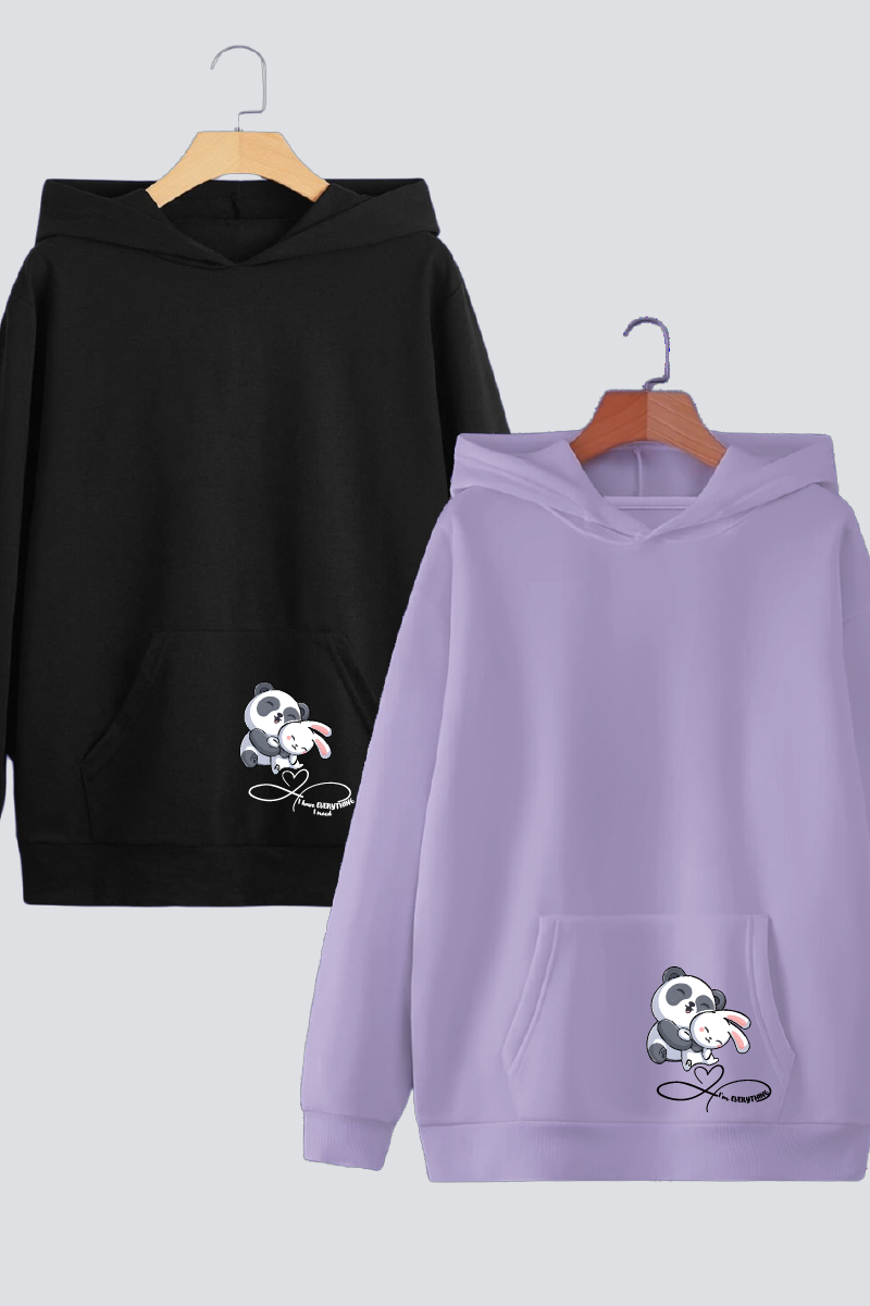 Cuddles & Hugs Couple Hoodies — Pack of 2