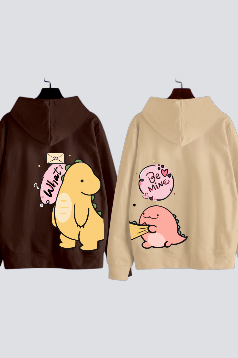 Dino Love Couple Hoodies — Pack of 2