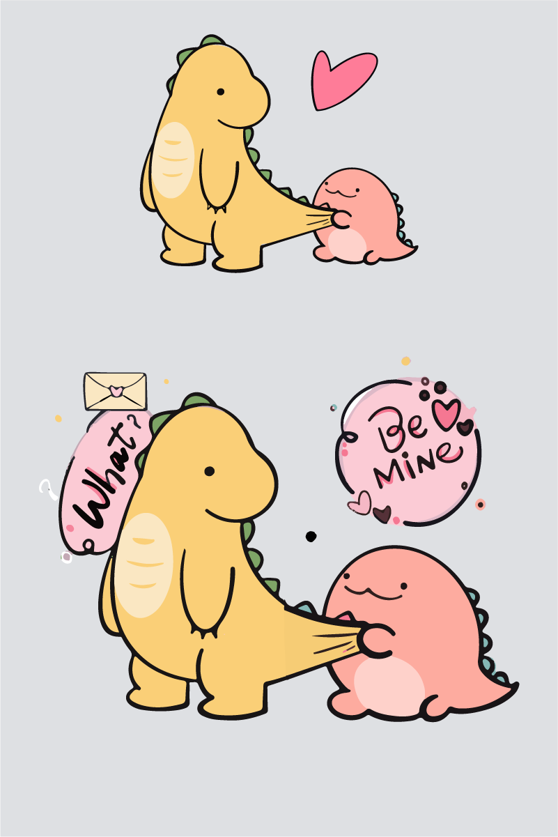 Dino Love Couple Hoodies — Pack of 2