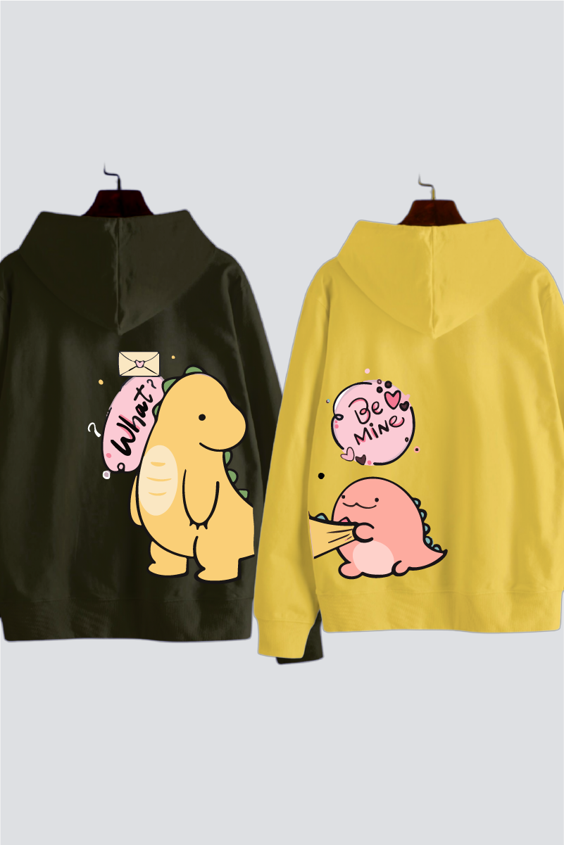 Dino Love Couple Hoodies — Pack of 2