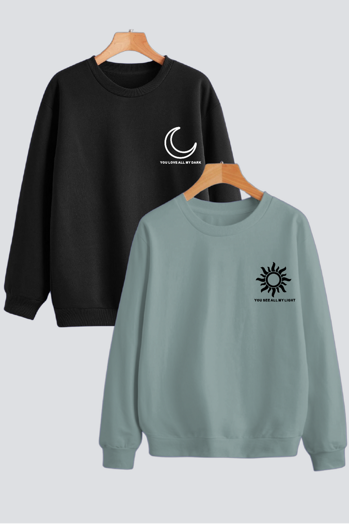 Sun Moon Couple Sweatshirts — Pack of 2
