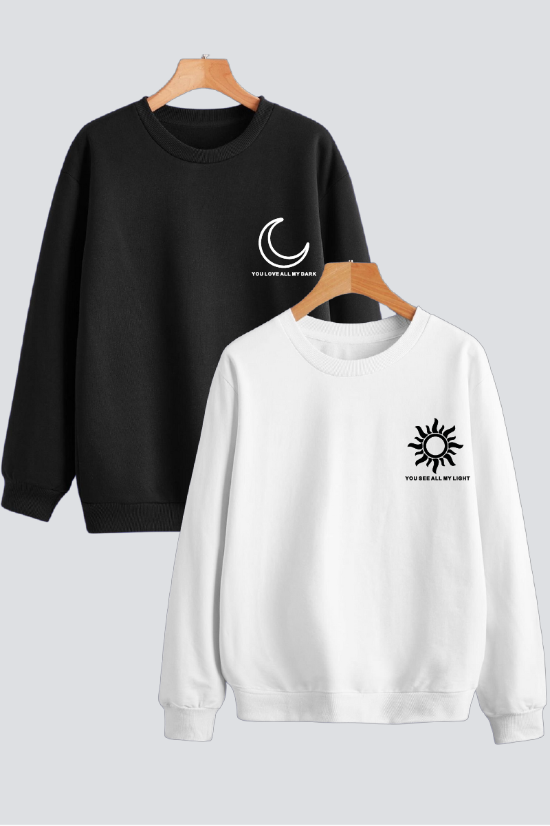 Sun Moon Couple Sweatshirts — Pack of 2