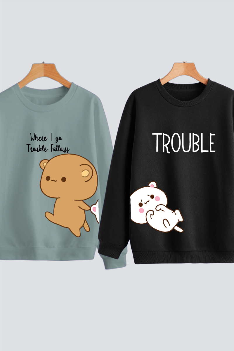 Trouble Duo Couple Sweatshirts — Pack of 2