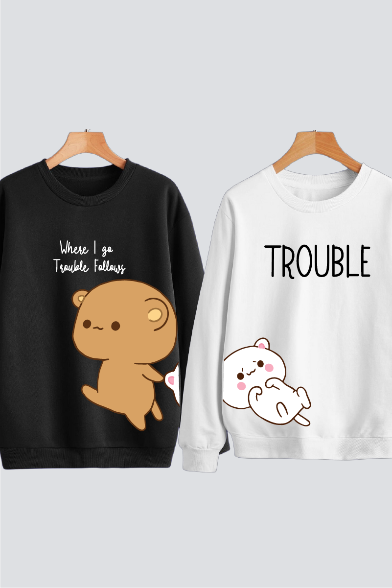 Trouble Duo Couple Sweatshirts — Pack of 2