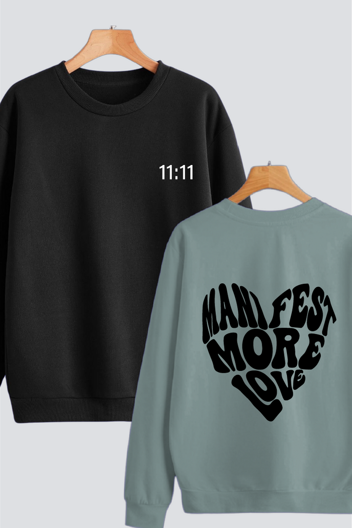 Manifest More Love Couple Unisex Sweatshirts - Pack of 2