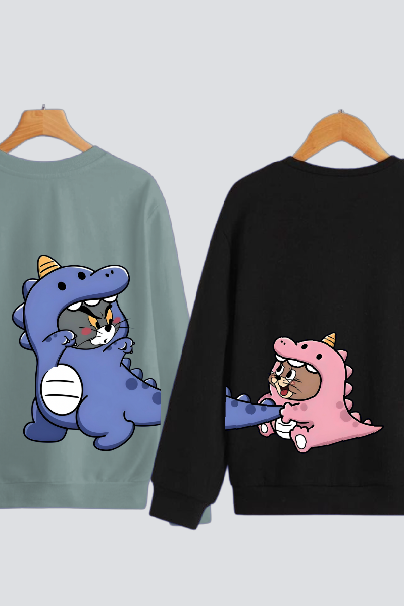 Dino Tom & Jerry Chase Couple Sweatshirts — Pack of 2