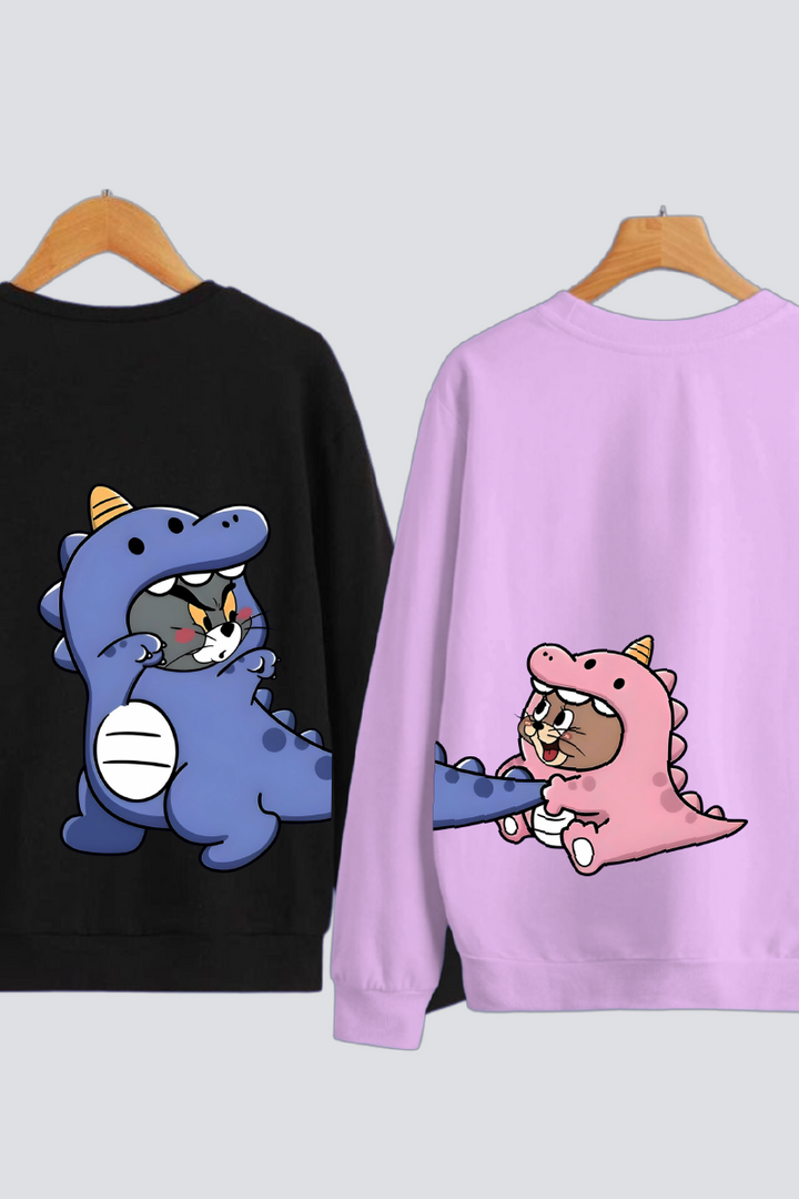 Dino Tom & Jerry Chase Couple Sweatshirts — Pack of 2