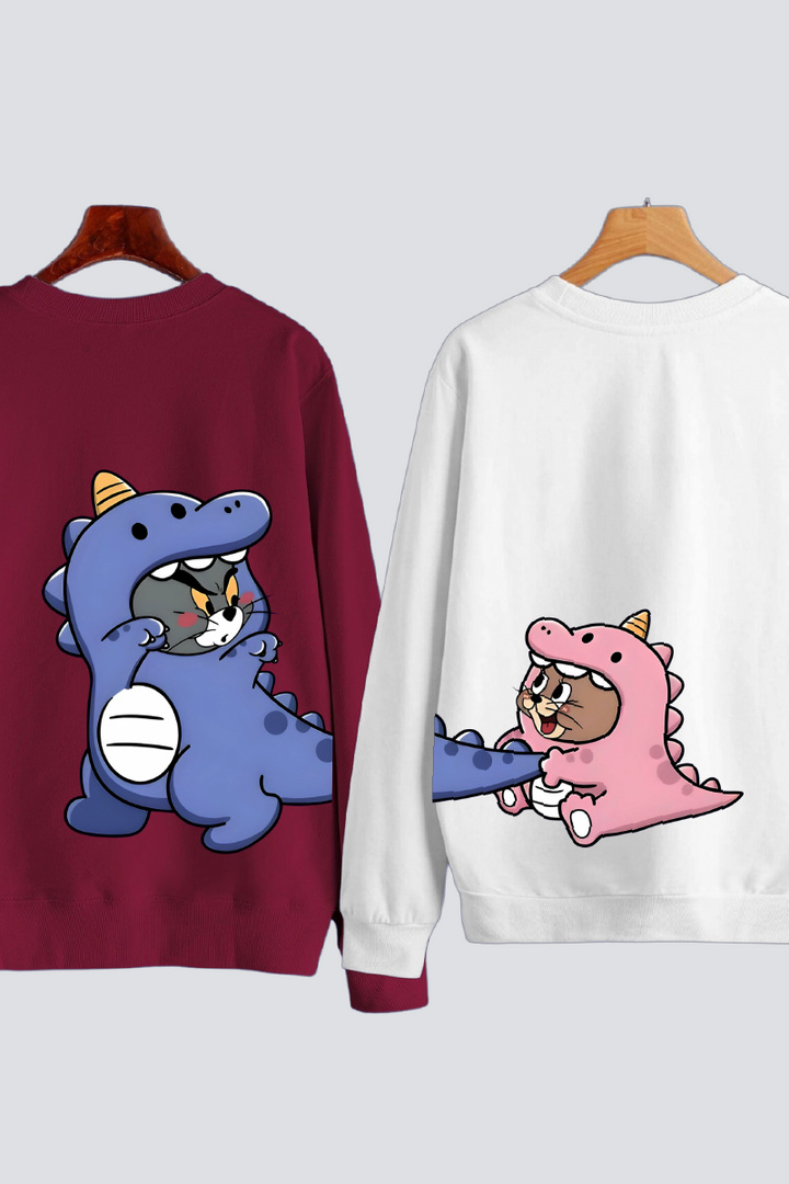 Dino Tom & Jerry Chase Couple Sweatshirts — Pack of 2