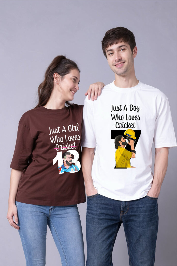 IPL Fan Oversized Couple Tees – 7 & 18 Edition - Pack of 2