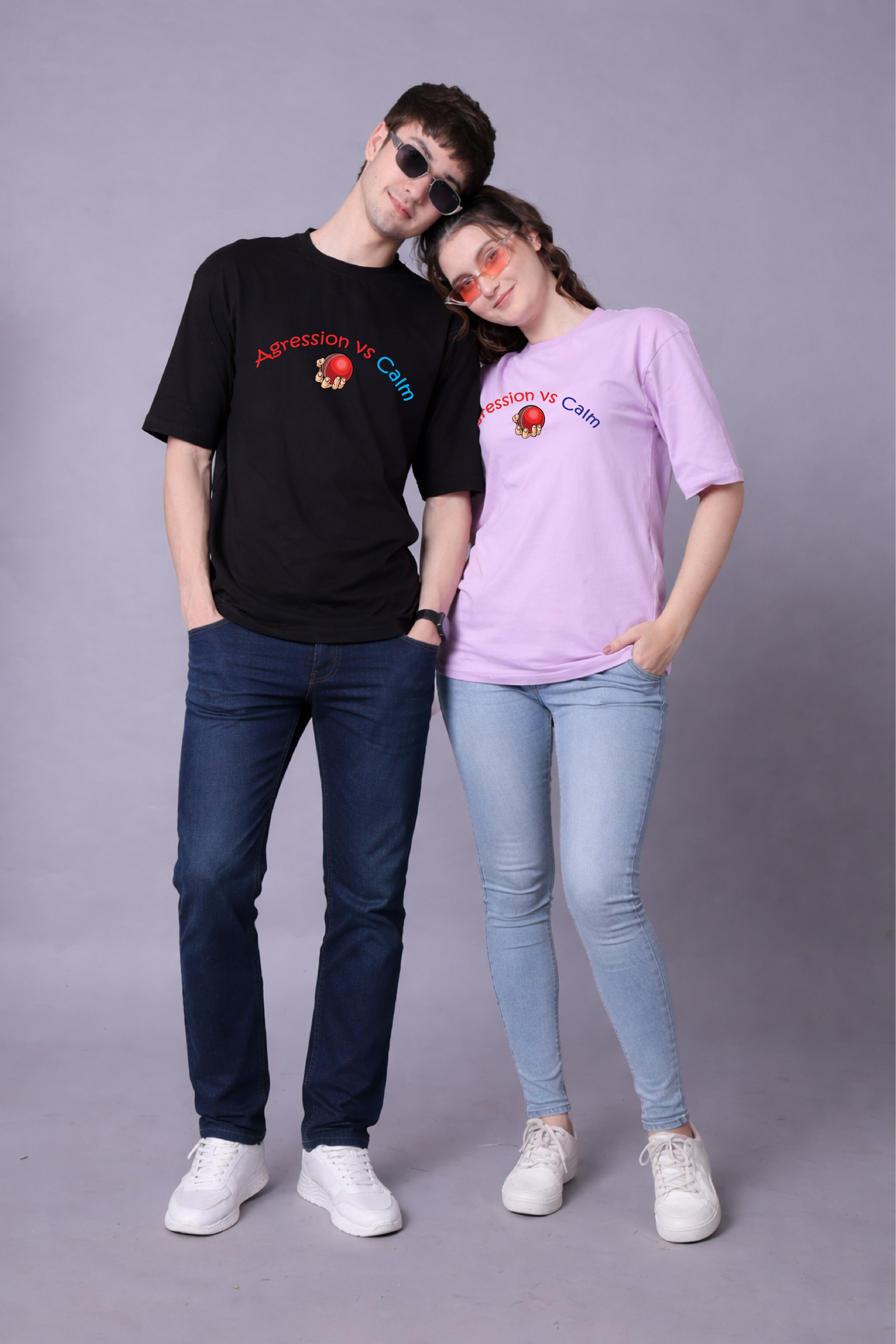Legendary 18 & 07 IPL Couple Oversized Tees - Pack of 2