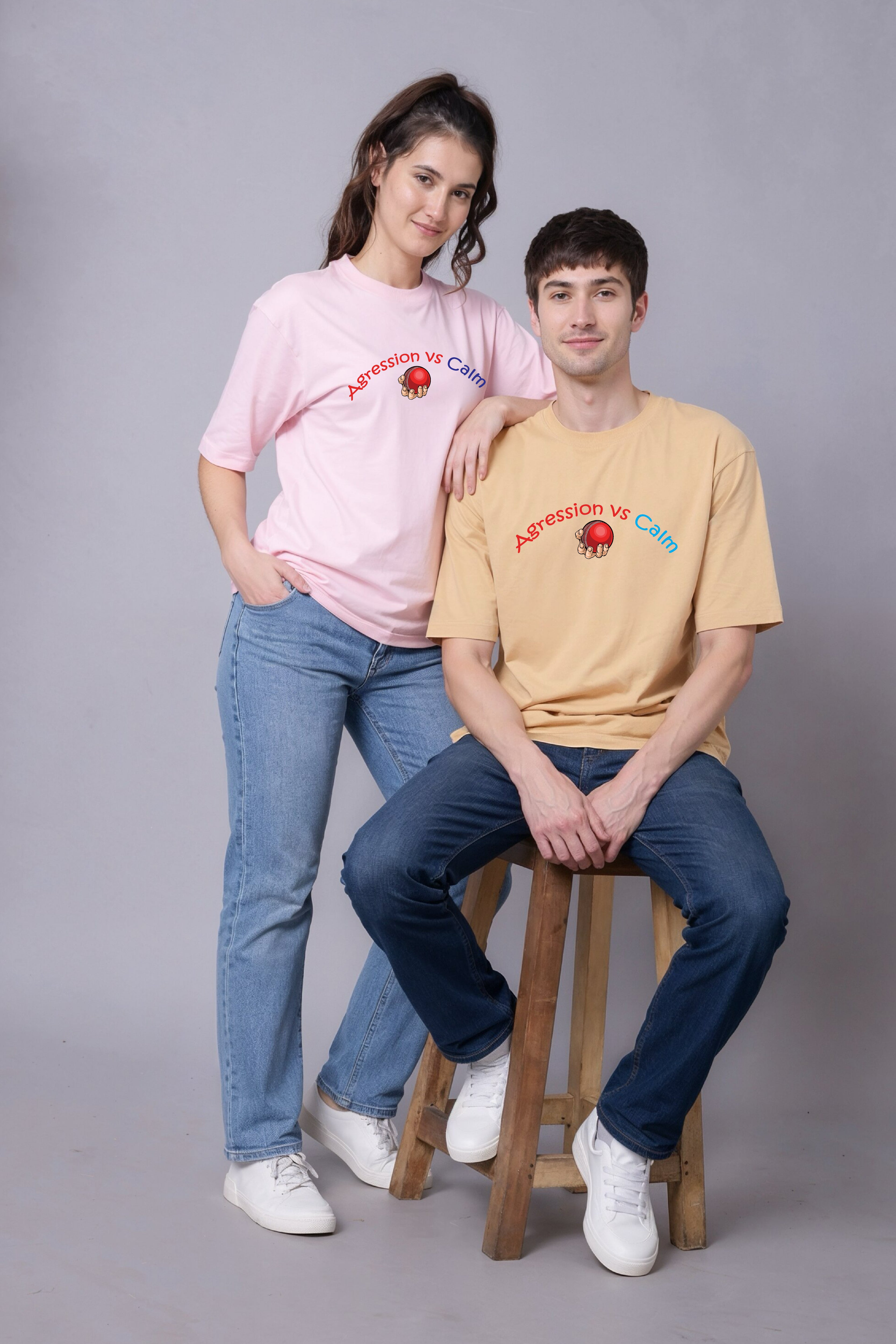 Legendary 18 & 07 IPL Couple Oversized Tees - Pack of 2
