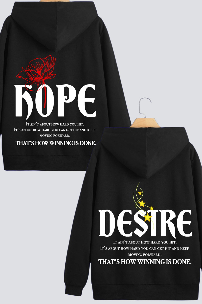 "Hope" and "Desire" Oversized Drop Shoulder Hoodies - Pack of 2