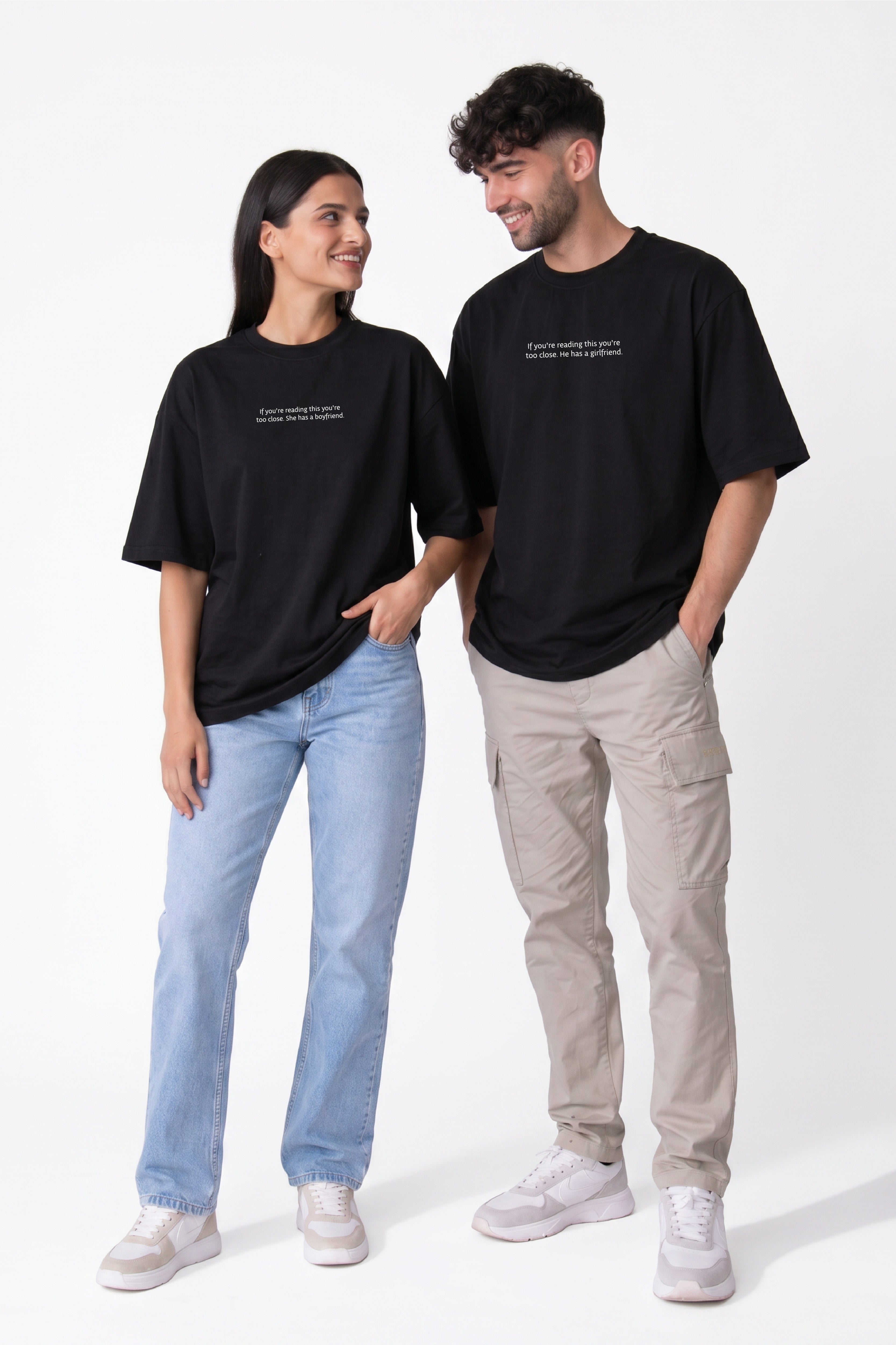If You're Reading This Oversized Couple T-Shirts (Pack of 2)