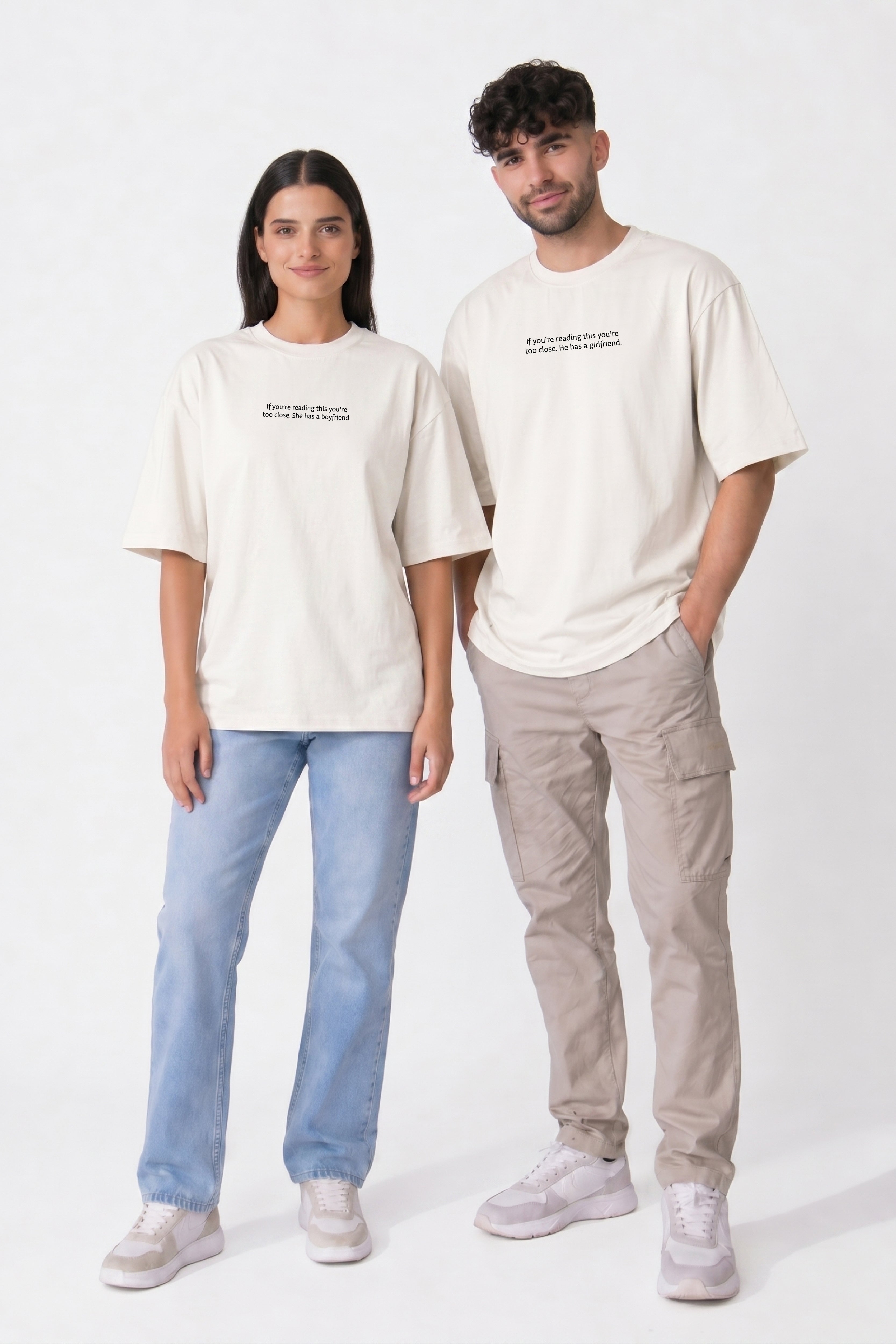 If You're Reading This Oversized Couple T-Shirts (Pack of 2)