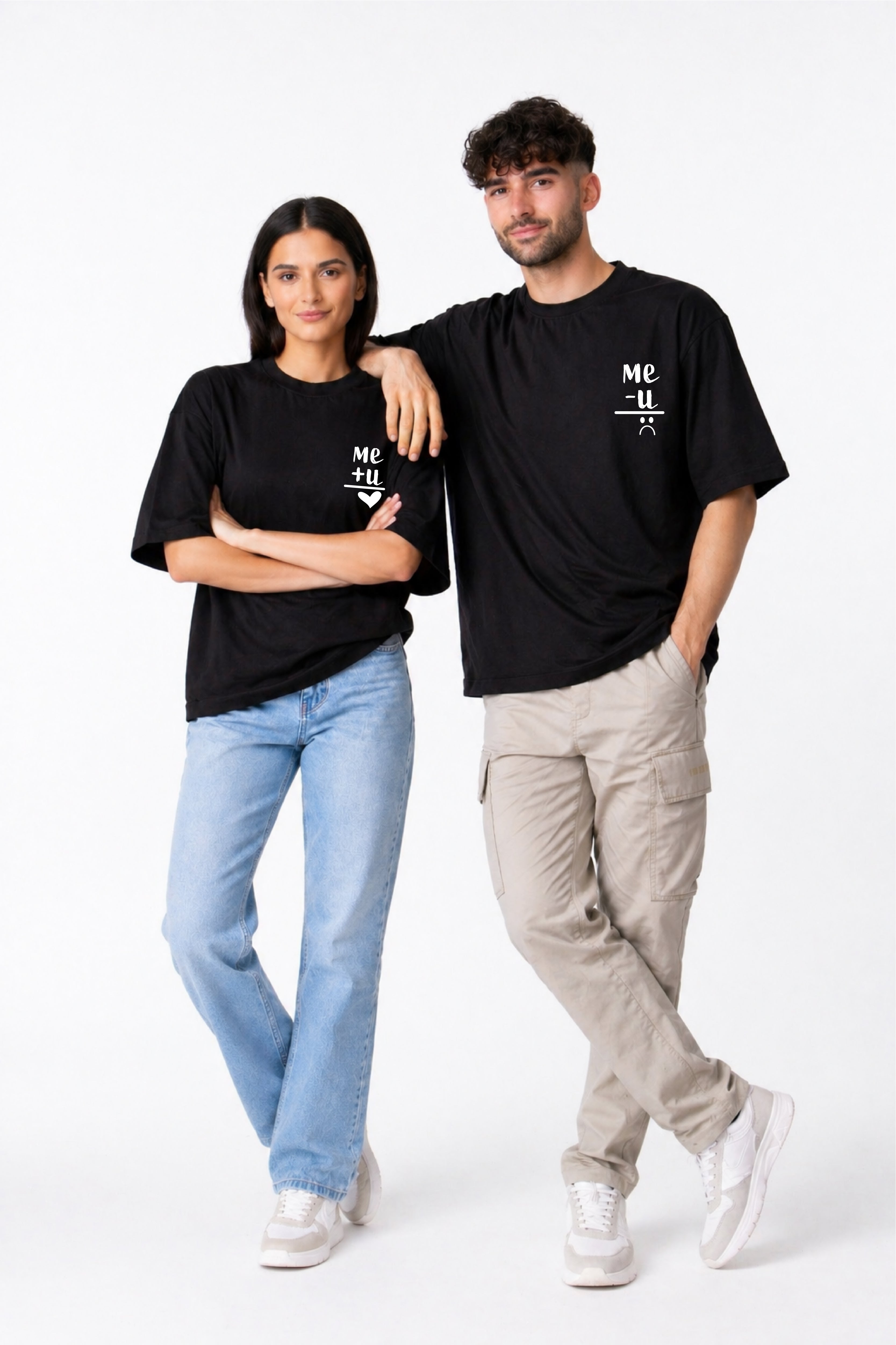 Me + You Oversized Couple T-Shirts (Pack of 2)