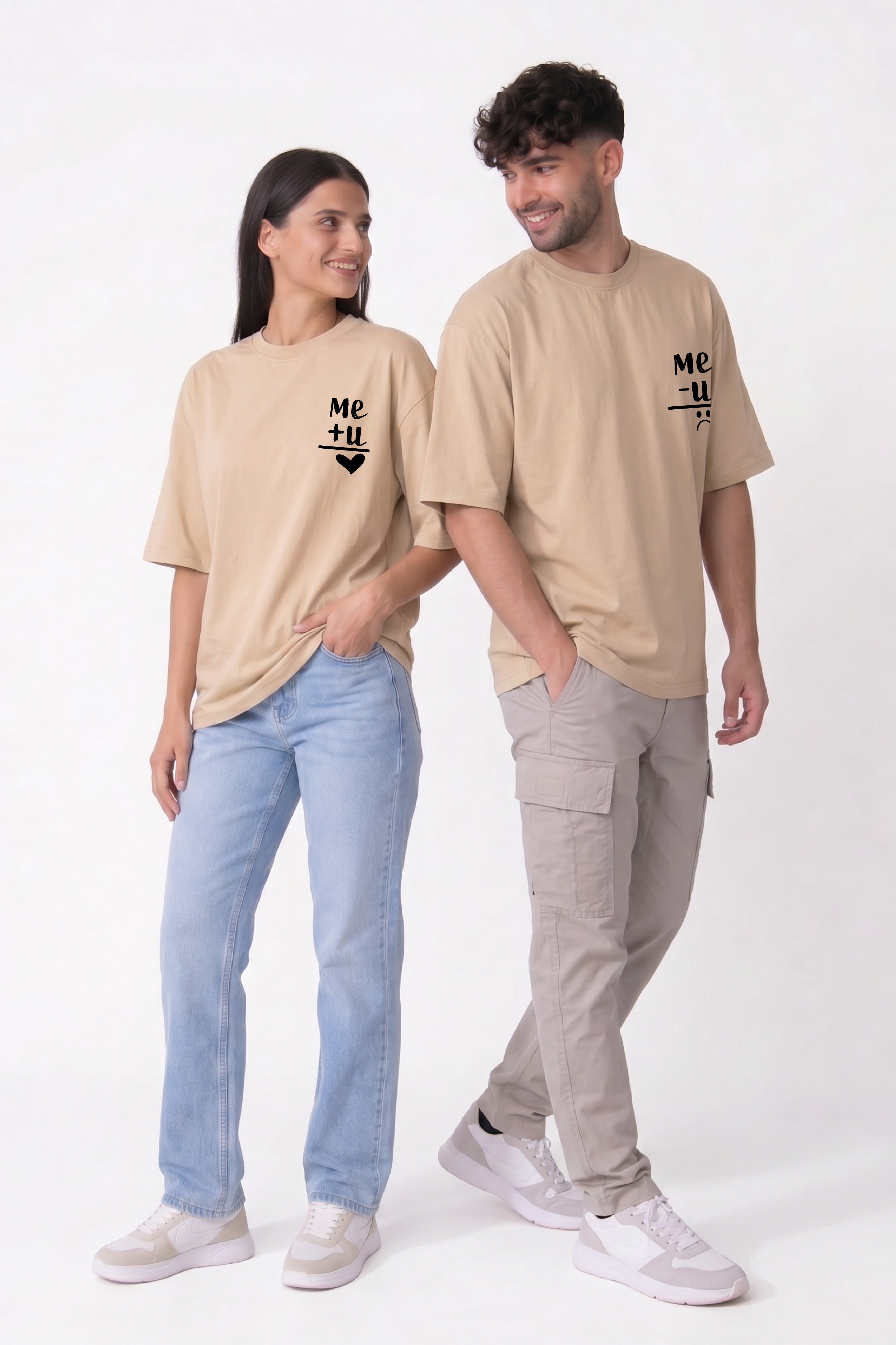 Me + You Oversized Couple T-Shirts (Pack of 2)