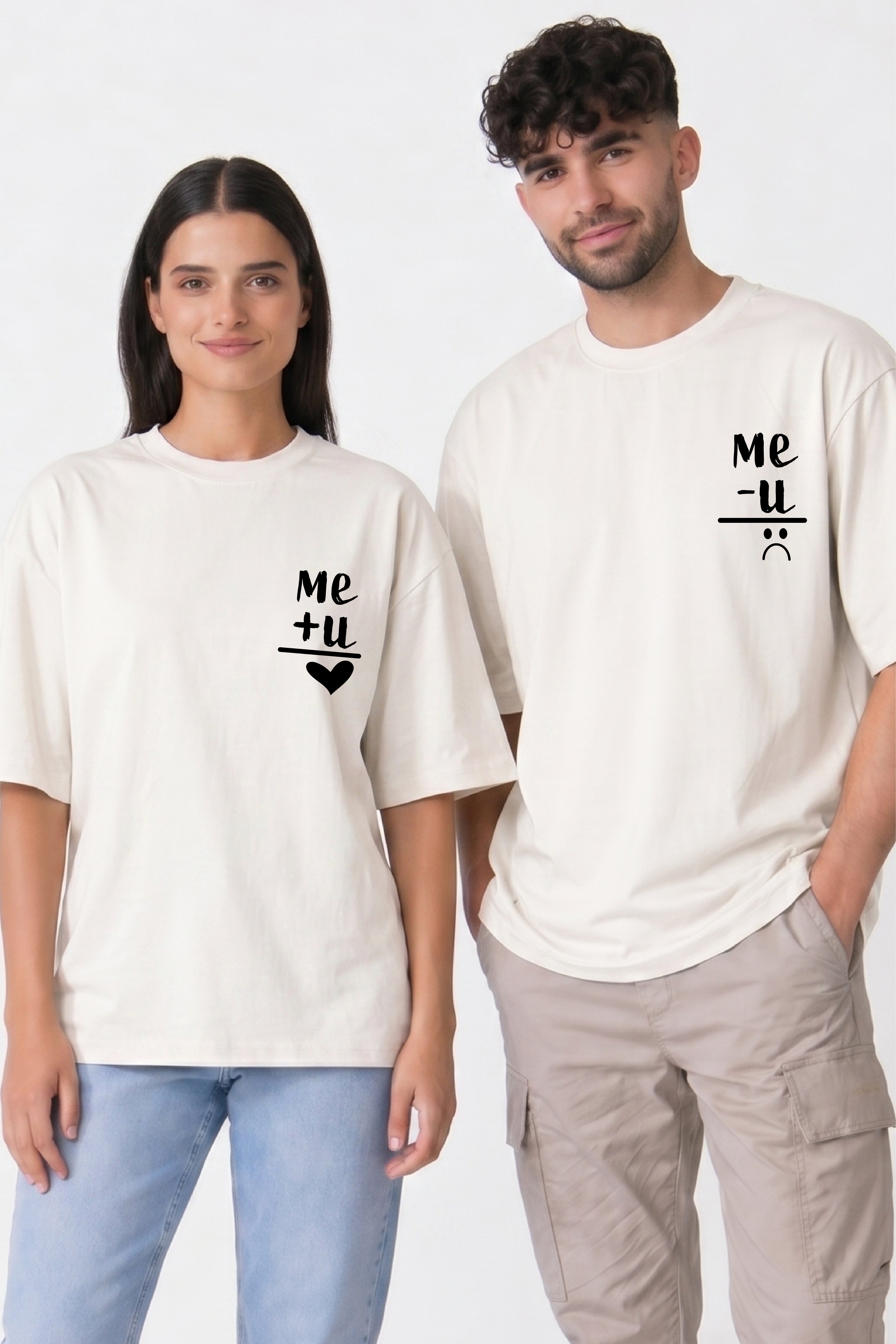 Me + You Oversized Couple T-Shirts (Pack of 2)