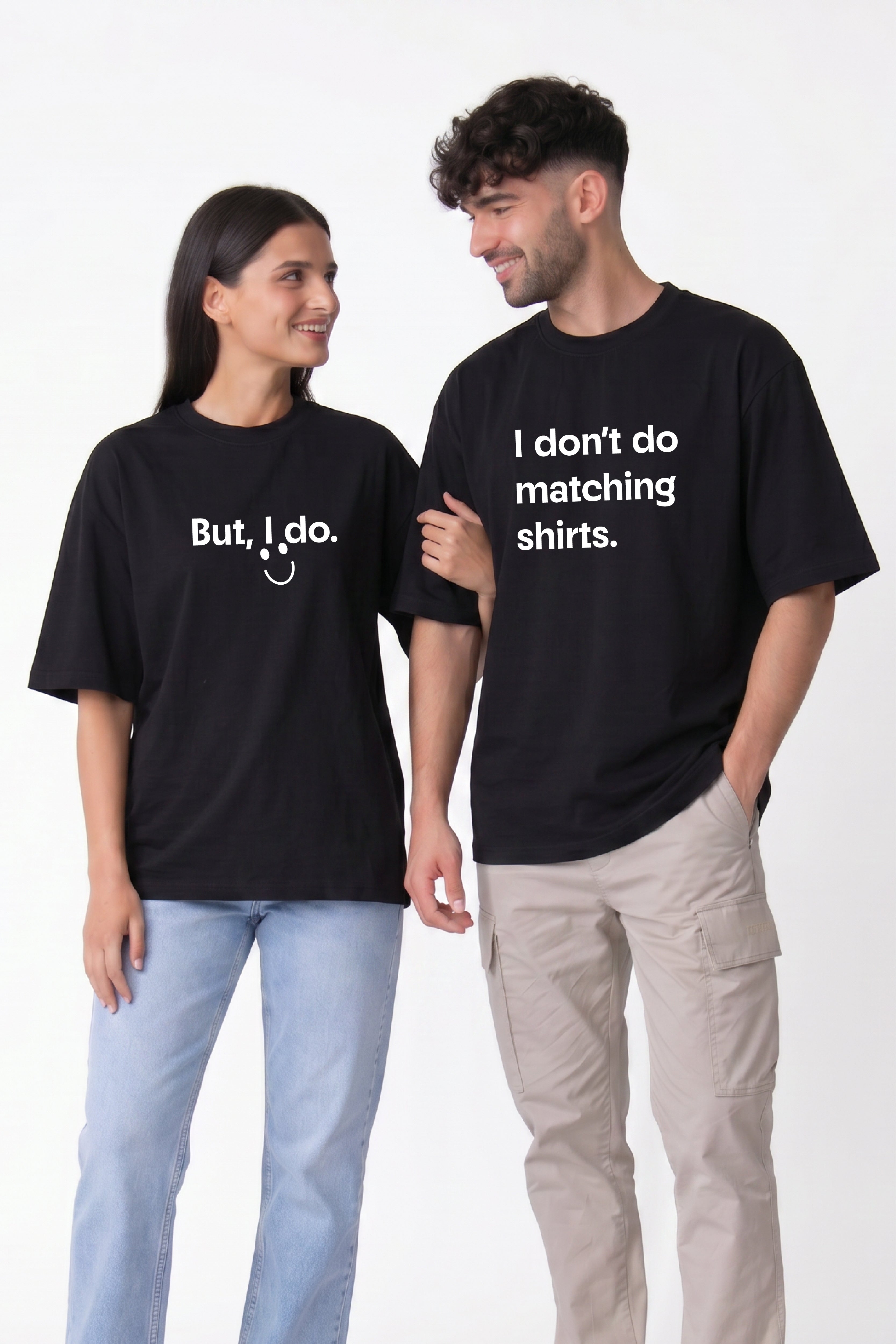 I Don't Do Matching Oversized Couple T-Shirts (Pack of 2)