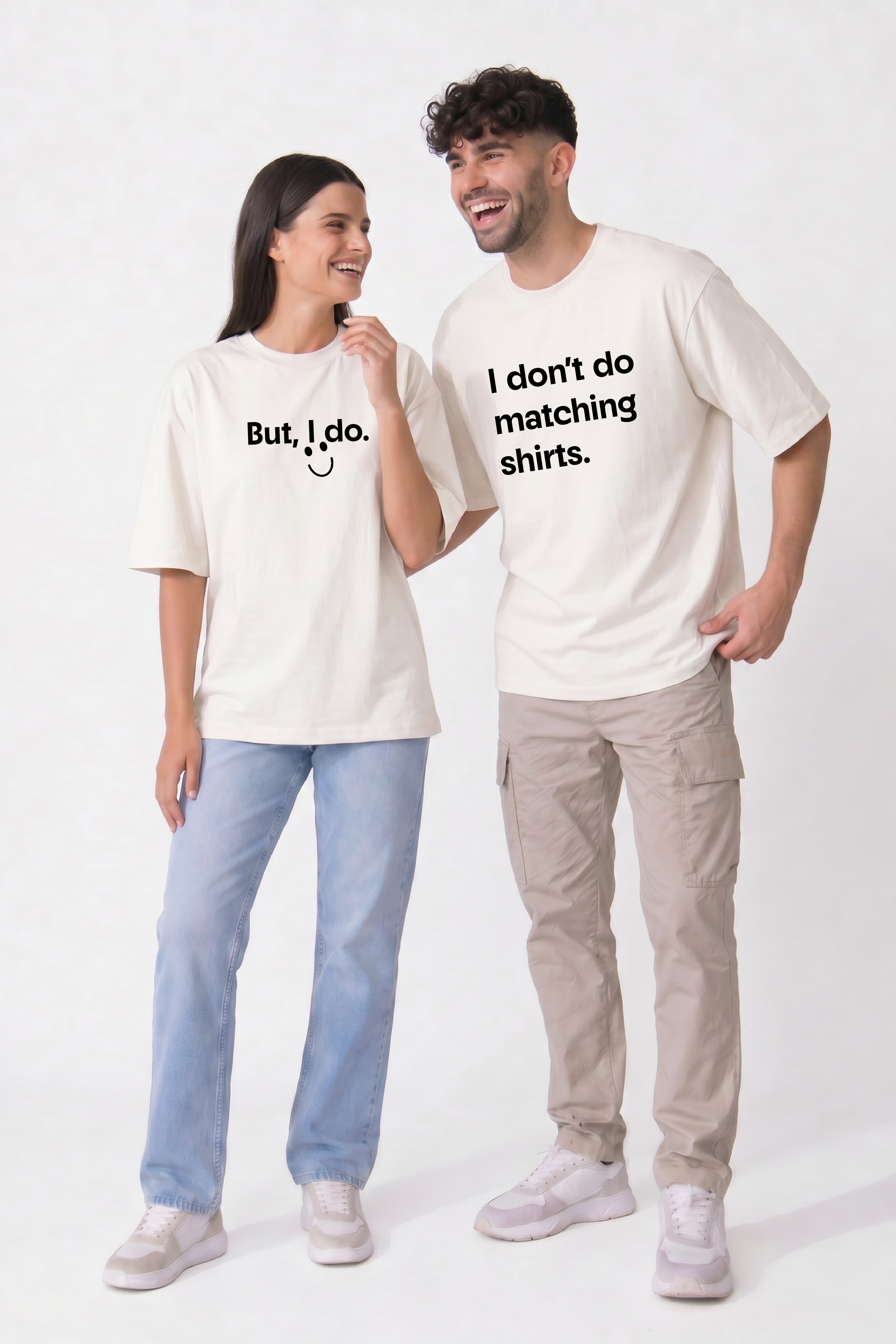 I Don't Do Matching Oversized Couple T-Shirts (Pack of 2)