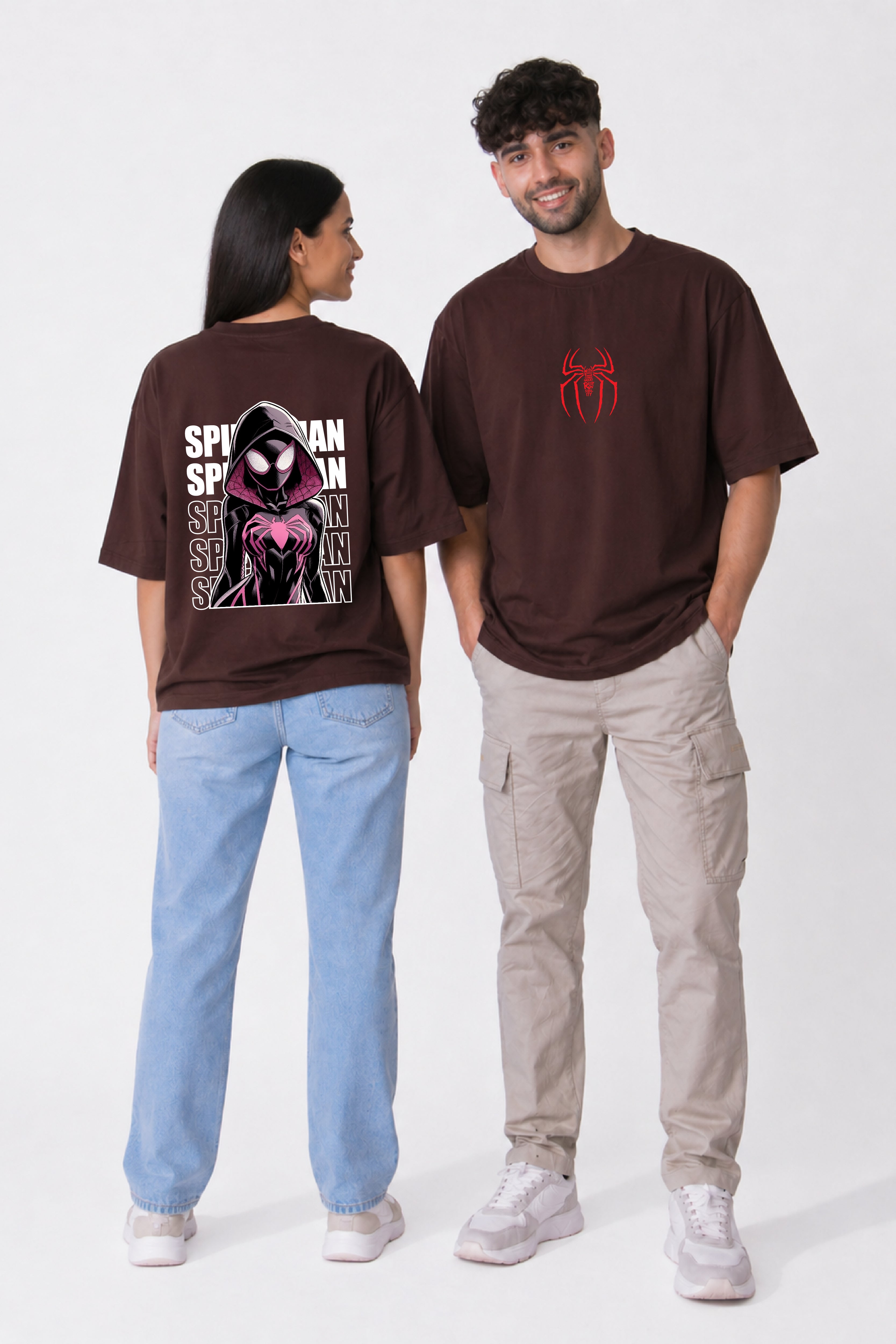 Spider Duo Oversized Couple T-Shirts (Pack of 2)