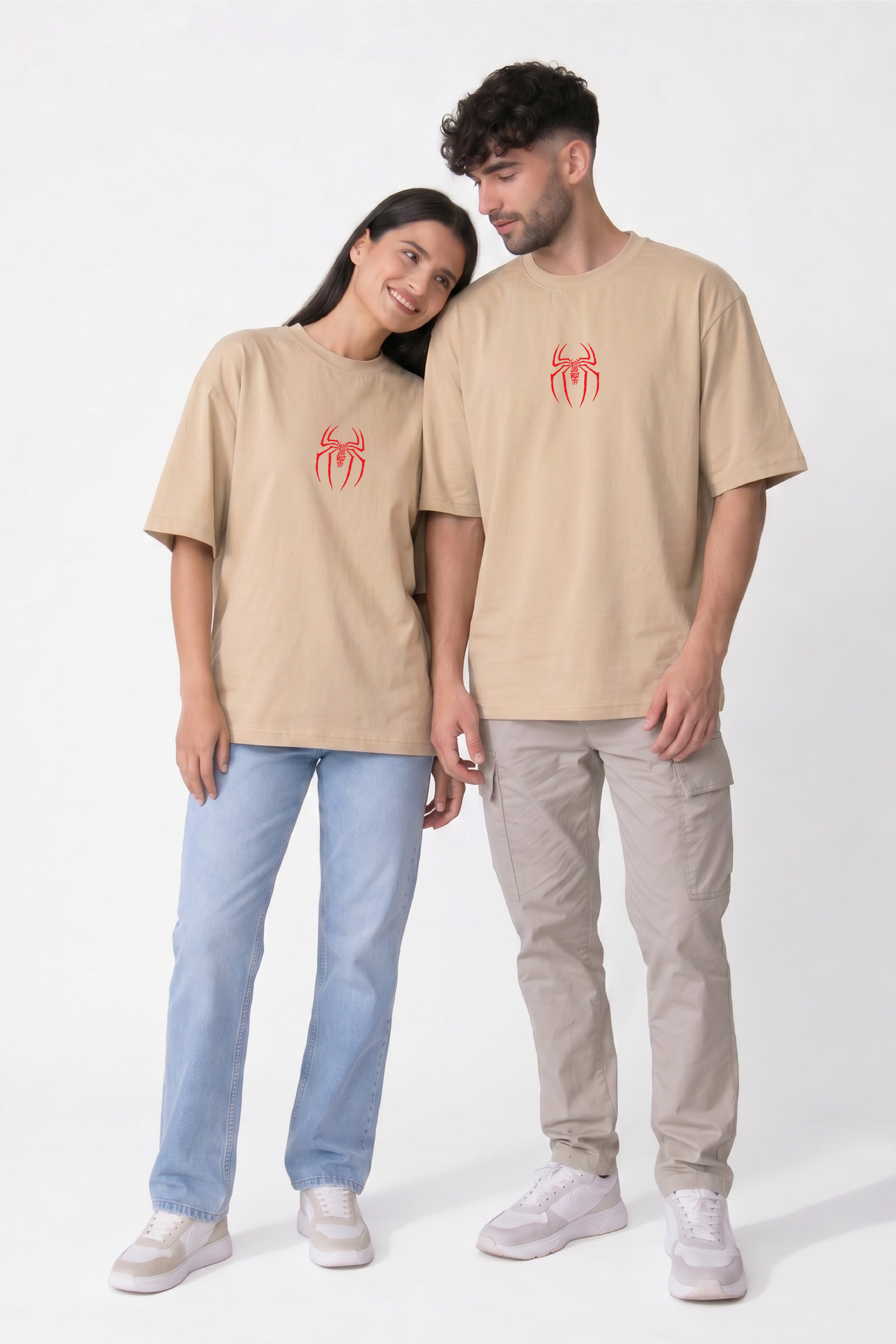 Spider Duo Oversized Couple T-Shirts (Pack of 2)