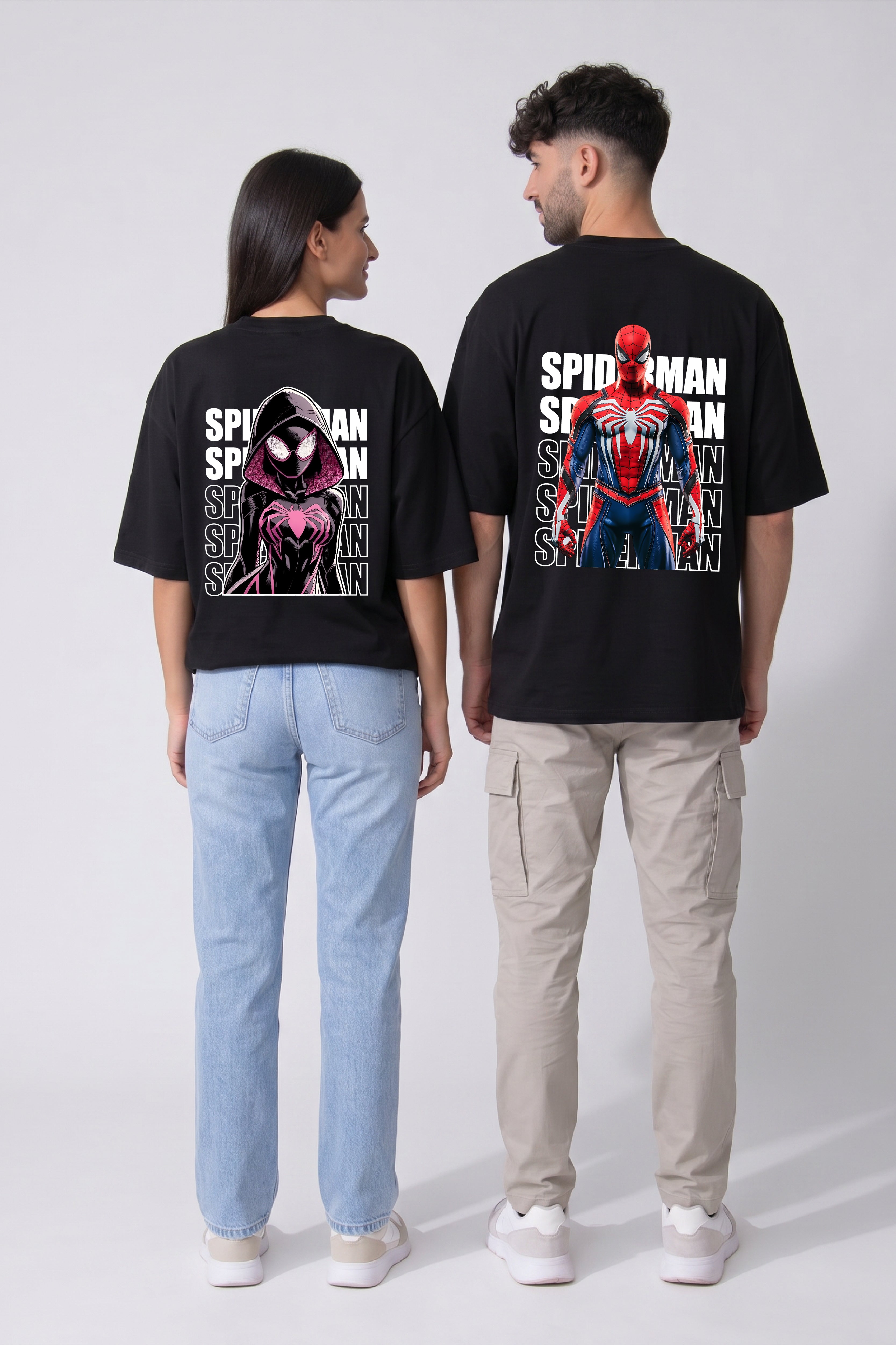 Spider Duo Oversized Couple T-Shirts (Pack of 2)