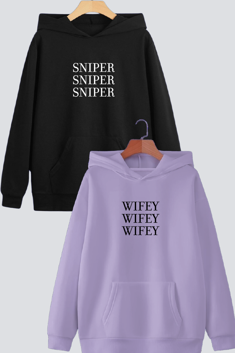 Sniper & Wifey Couple Hoodies — Pack of 2