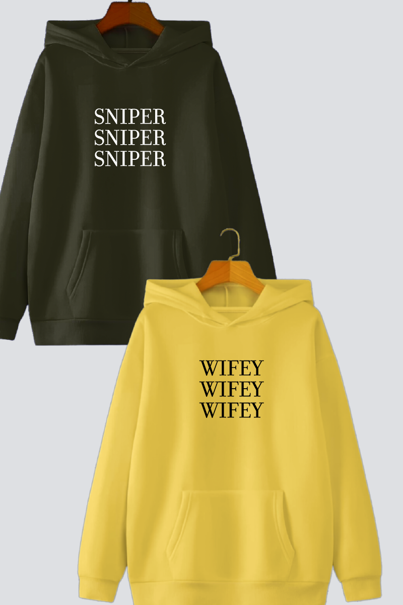 Sniper & Wifey Couple Hoodies — Pack of 2