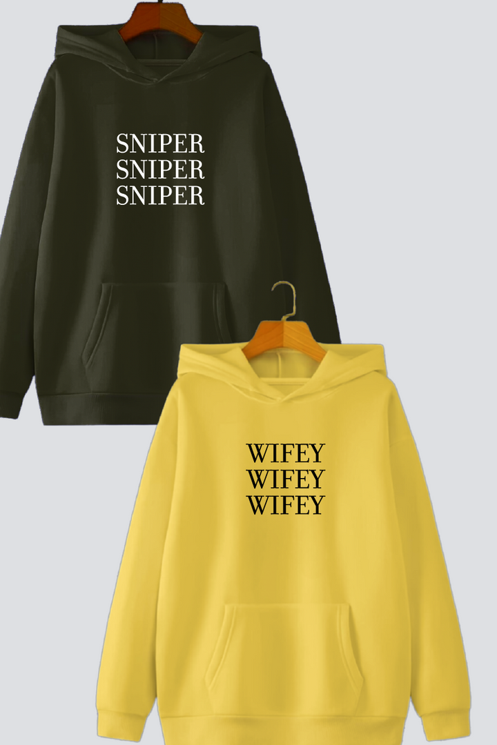 Sniper & Wifey Couple Hoodies — Pack of 2