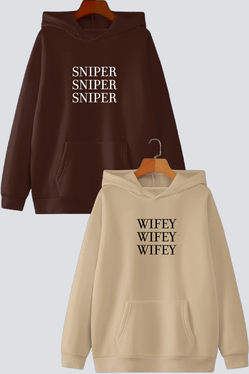 Sniper & Wifey Couple Hoodies — Pack of 2