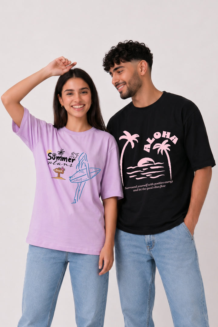 Aloha  Couple Oversized Tees — Pack of 2