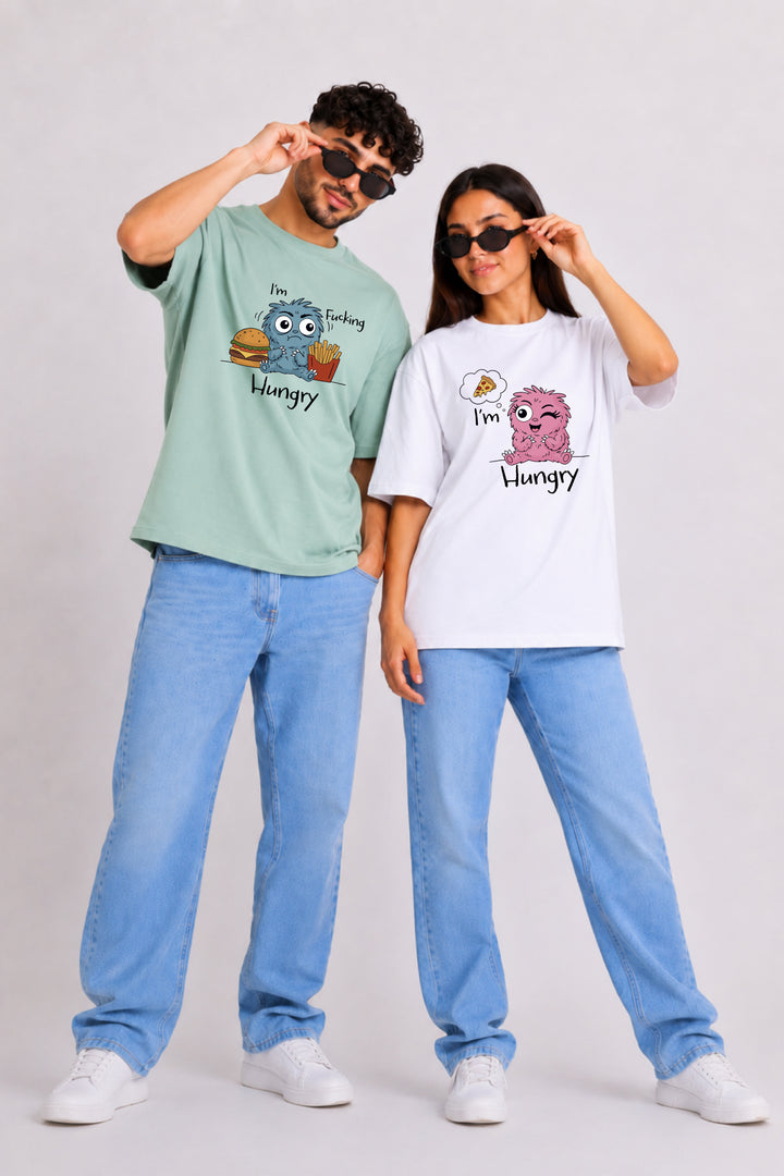 I'm hungry  Couple Oversized Tees — Pack of 2