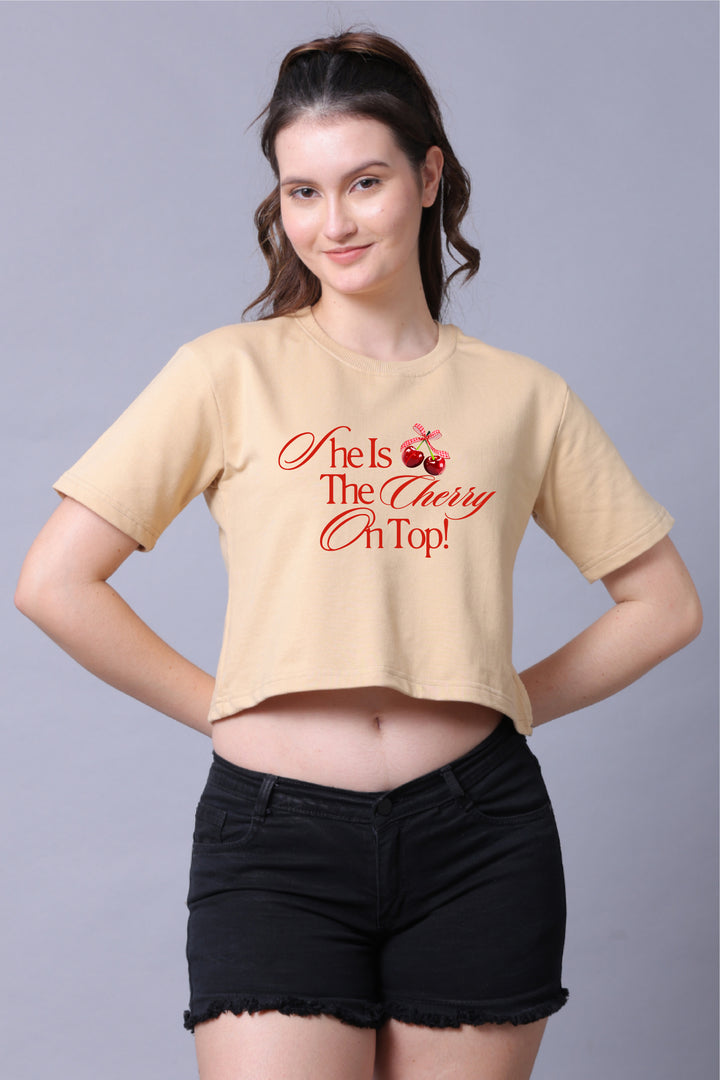 She's the cherry on top Women Crop Top