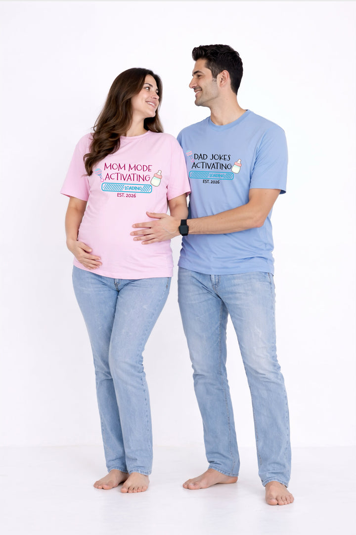 Dad Jokes Activated Oversized Couple T-Shirts (Pack of 2)