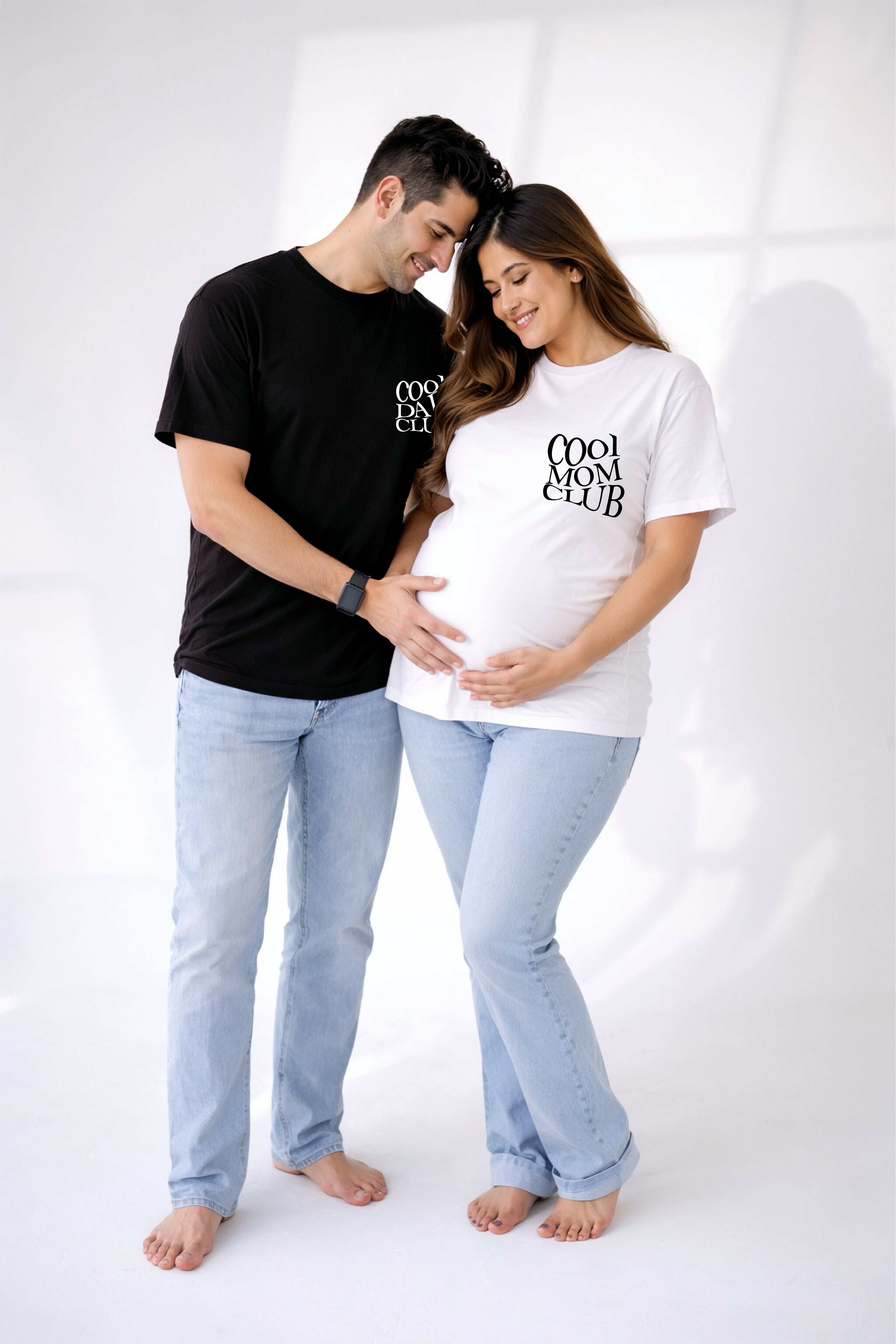 Cool Mom Dad Club Oversized Couple T-Shirts (Pack of 2)