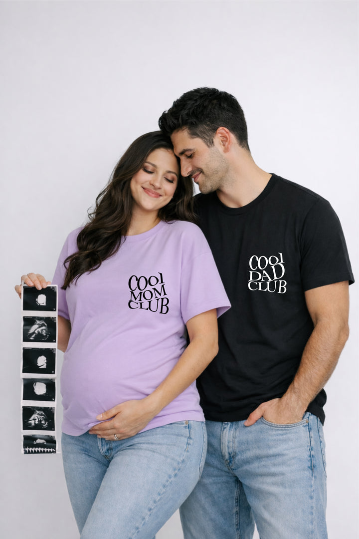 Cool Mom Dad Club Oversized Couple T-Shirts (Pack of 2)