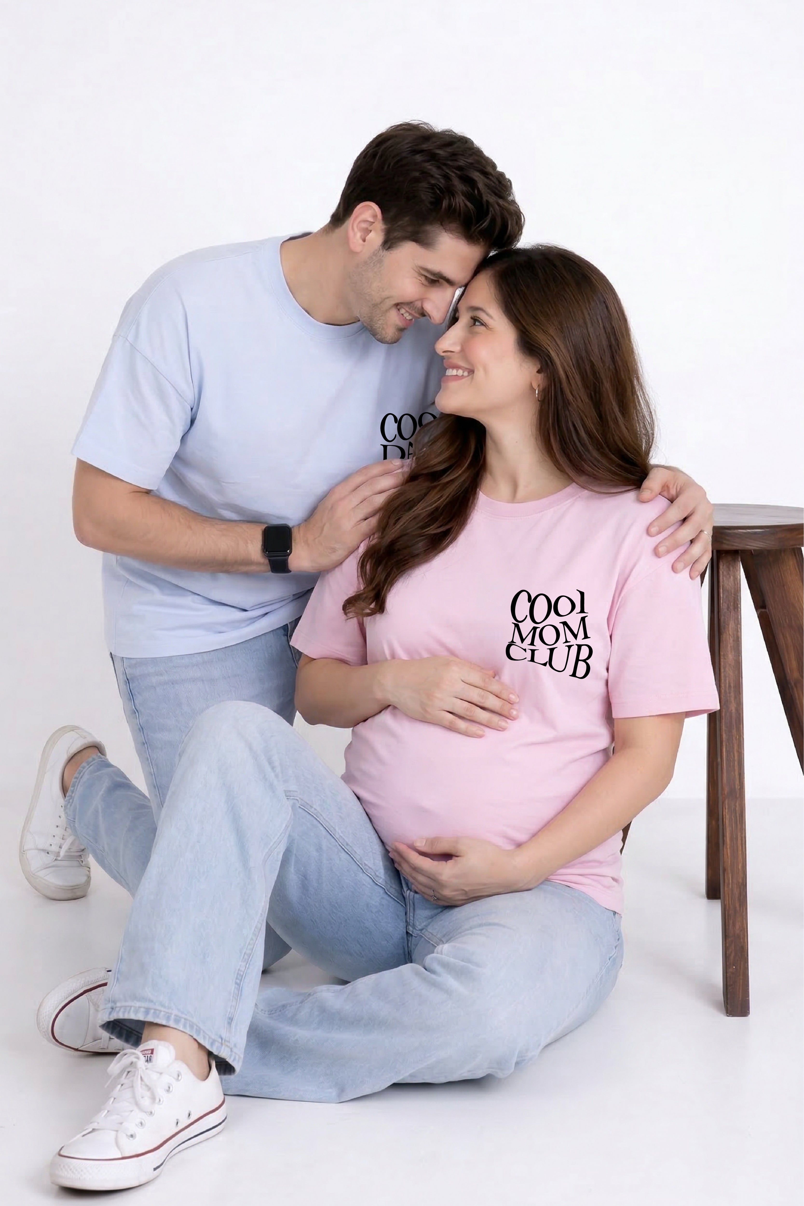 Cool Mom Dad Club Oversized Couple T-Shirts (Pack of 2)