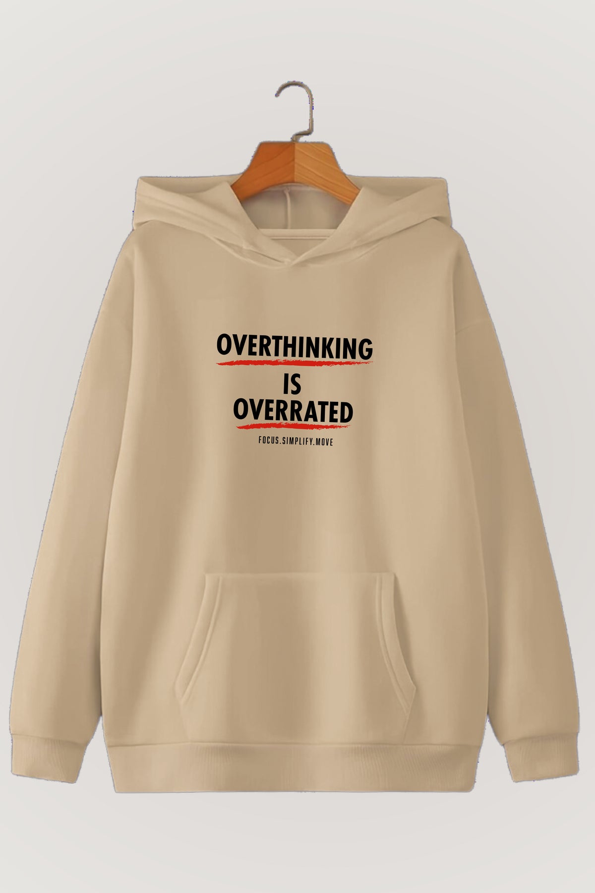 Overthinking is overrated Oversized Drop-shoulder Hoodie