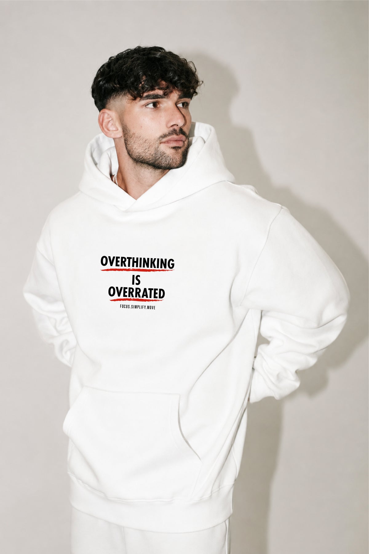 Overthinking is overrated Oversized Drop-shoulder Hoodie
