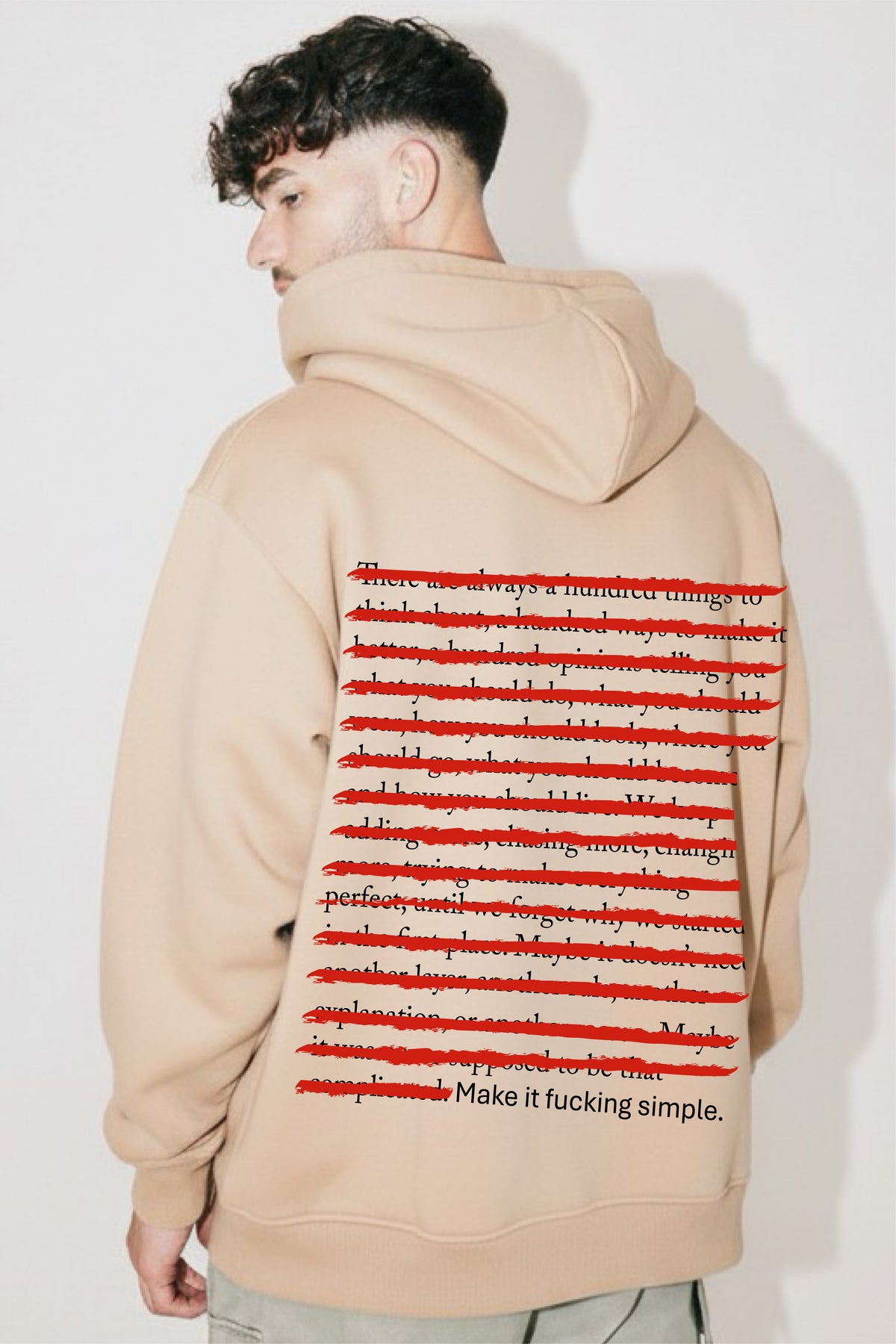 Overthinking is overrated Oversized Drop-shoulder Hoodie