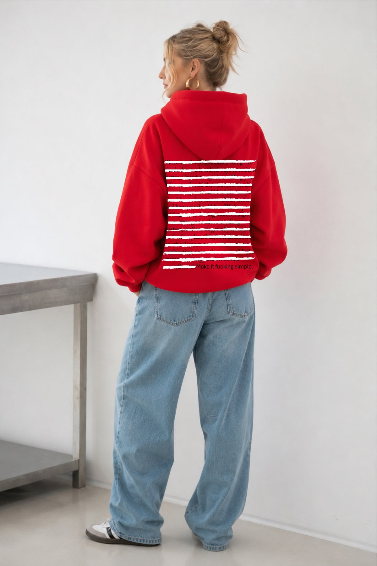 Overthinking is overrated Oversized Drop-shoulder Hoodie