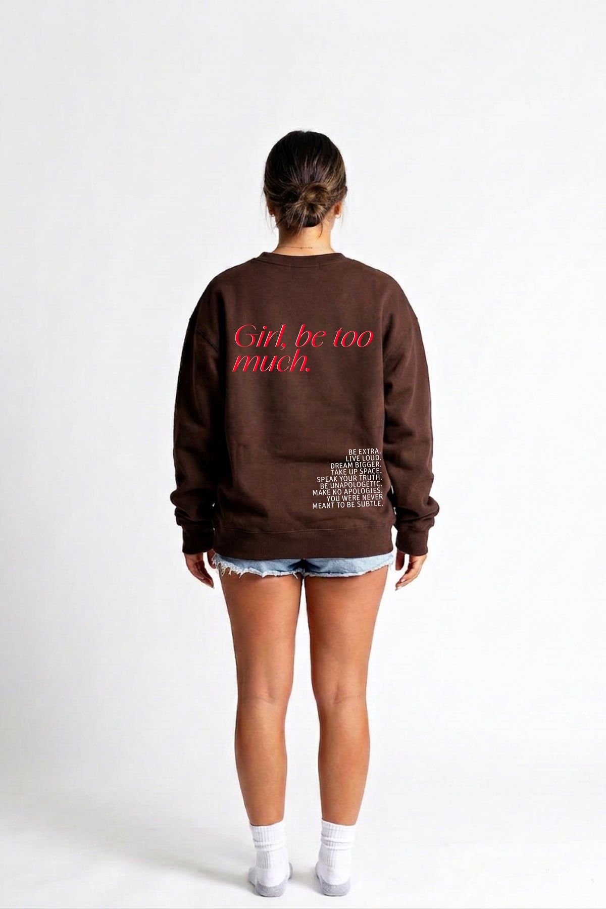 Girl be too much Oversized Drop-shoulder Hoodie