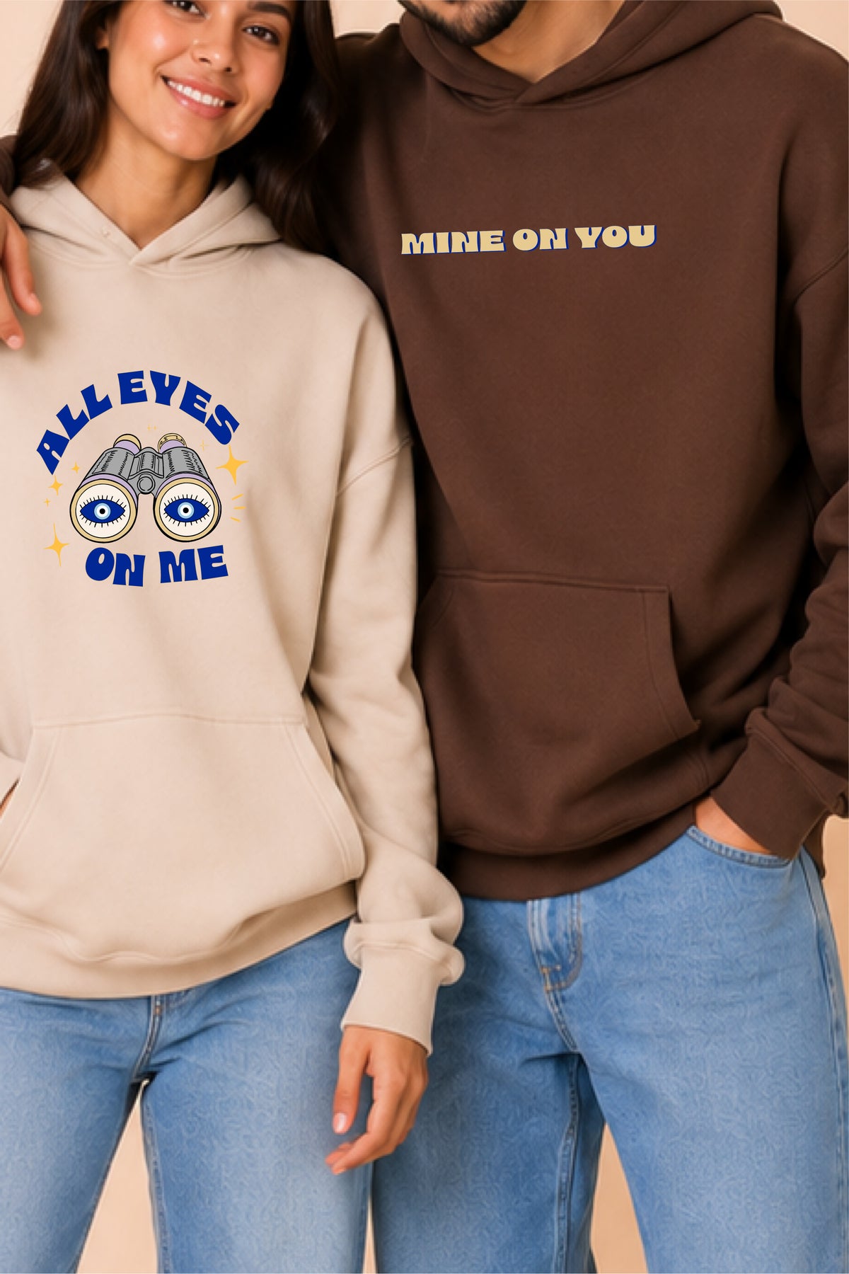 All eyes on me Oversized Drop Shoulder Hoodies - Pack of 2