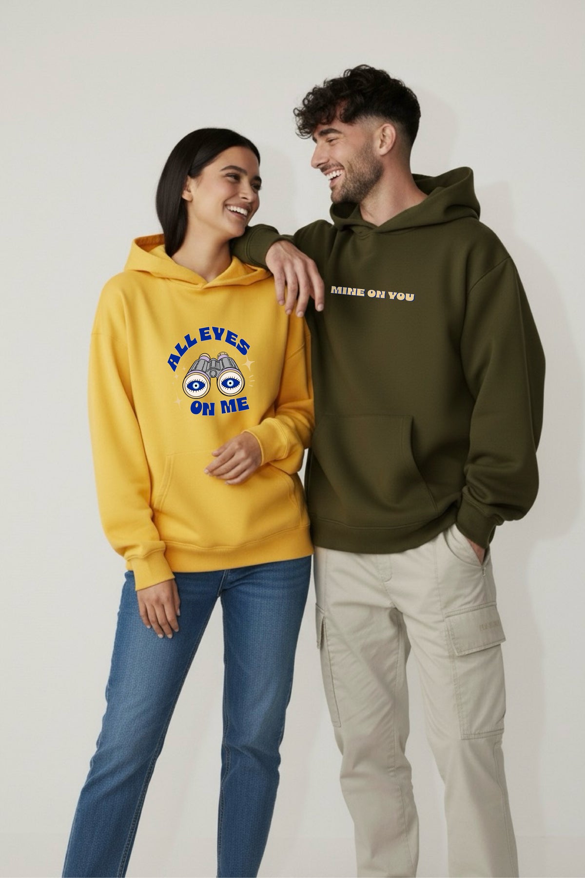 All eyes on me Oversized Drop Shoulder Hoodies - Pack of 2