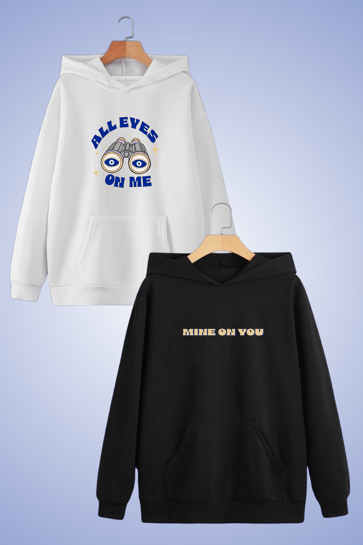 All eyes on me Oversized Drop Shoulder Hoodies - Pack of 2